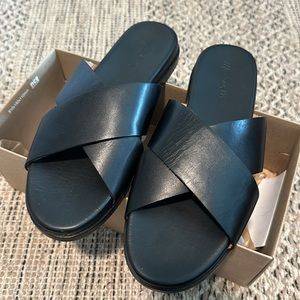 Madewell Black Crisscross Slide Sandals